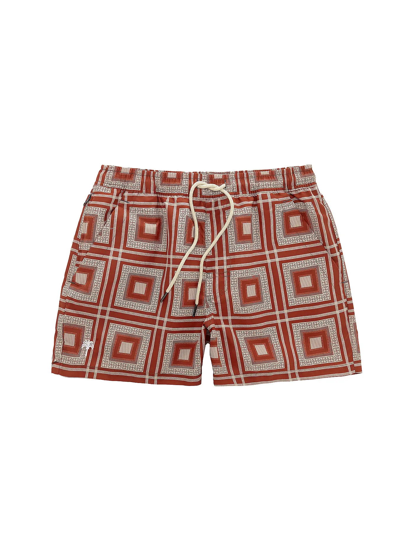 OAS | Badeshorts GREEN SQUIGGLE | rot